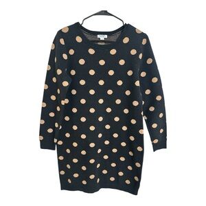 Old Navy Black Dress with Tan Polka Dots